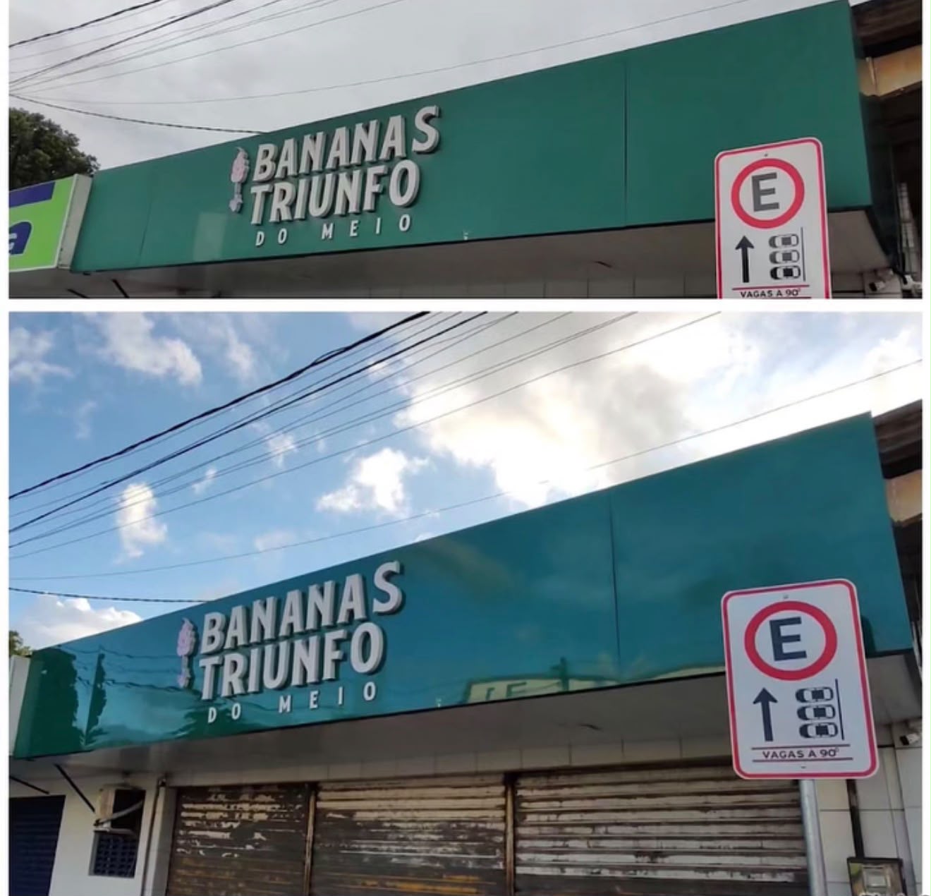Antes e depois — Recuperação da testeira Bananas Triunfo do Meio